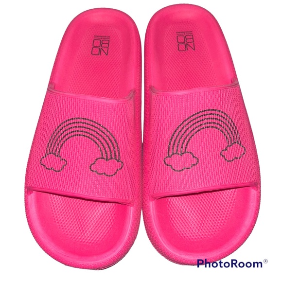 No Boundaries Shoes No Boundaries Fuchsia Pink Rainbow Slides